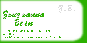 zsuzsanna bein business card